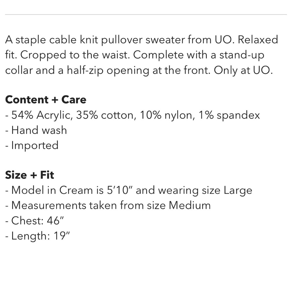 NWOT UO Lizzie Cable Sweater - Picture 5 of 8